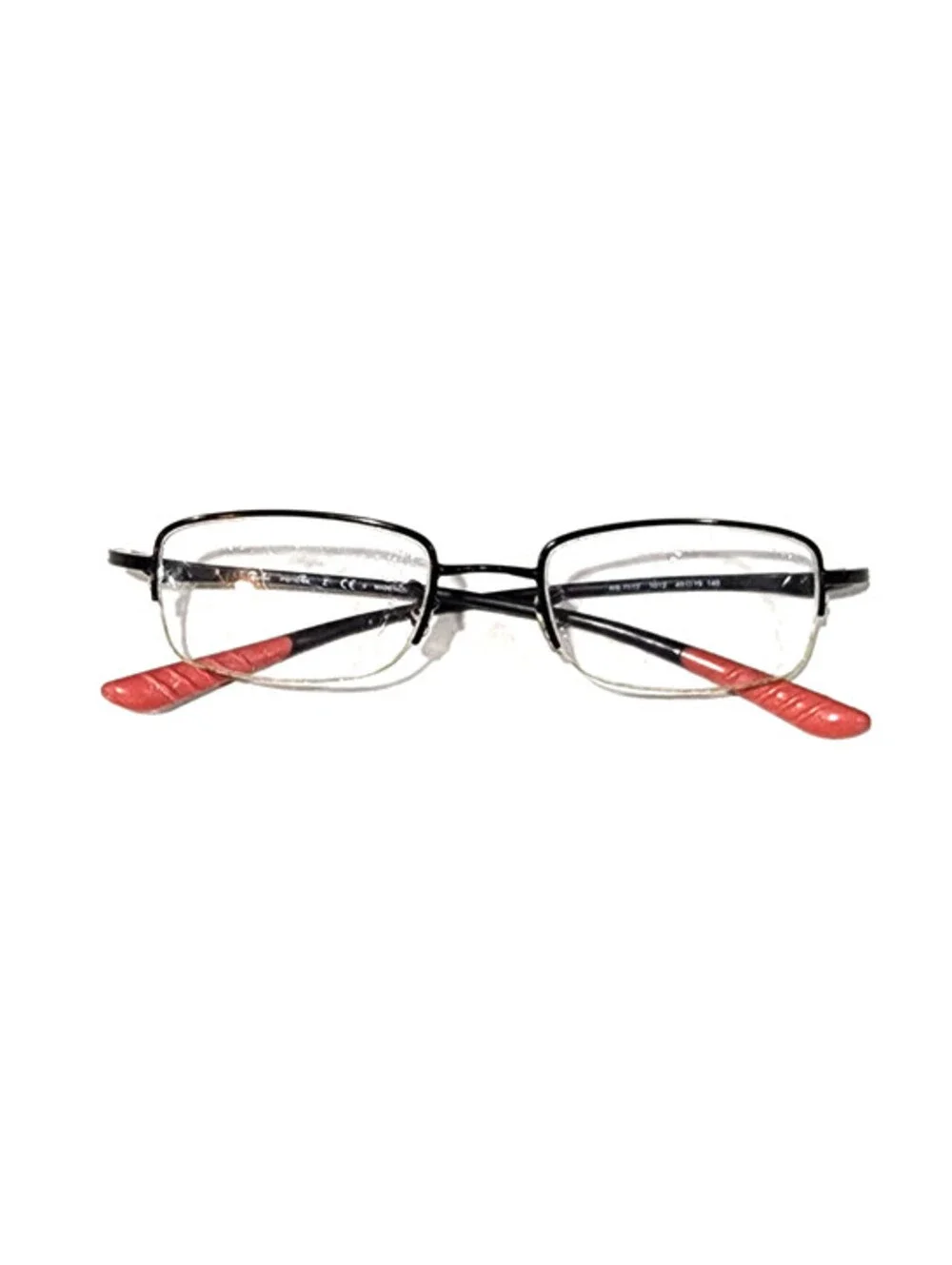 Ray Ban RB7512 1012 Black Metal Red Rectangle Eyeglasses 49-19 140